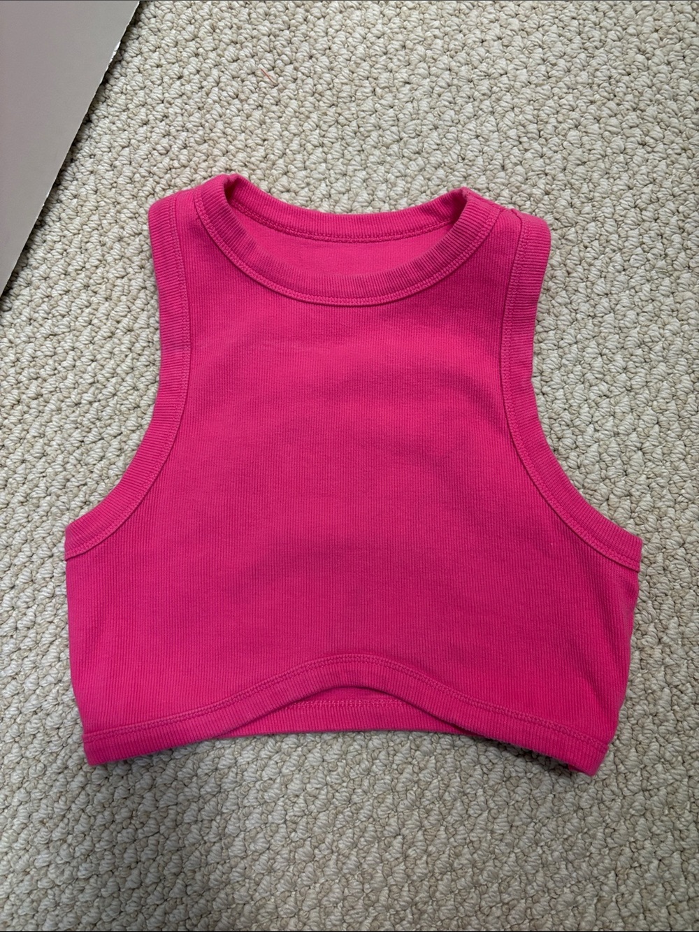 Hot Pink Rib Knit Tank Top